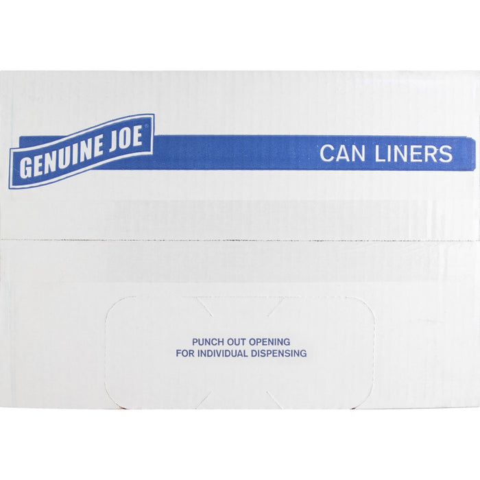 Genuine Joe Heavy-Duty Trash Can Liners Medium Size - 30 Gal Capacity - 30" Width X 36" Length - 1.50 Mil (38 Micron) Thickness - Low Density - Black - 100/Carton