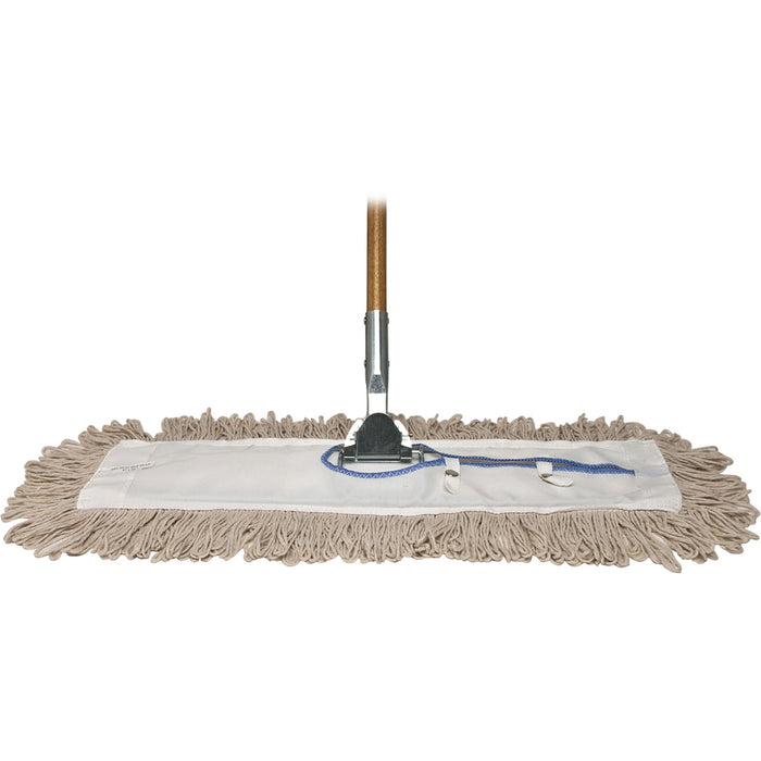 Genuine Joe Clip-On 36" Dust Mop Frame 360° Swivel, Rust Resistant, Chrome Plated, Reinforced - Chrome - Steel - 1 Each