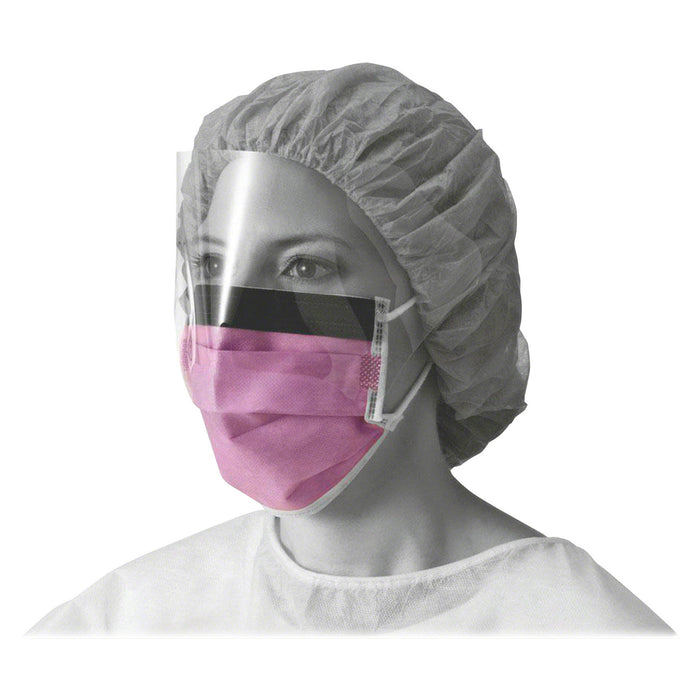 Medline Fluid-Resistant Face Mask Fluid Resistant, Earloop Style Mask, Fog Resistant, Latex-Free - Cellulose - Purple - 25 / Box