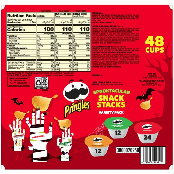 Pringles® Potato Chips; Original; Cheddar Cheese; Sour Cream and Onion,  Box - 1 / Carton