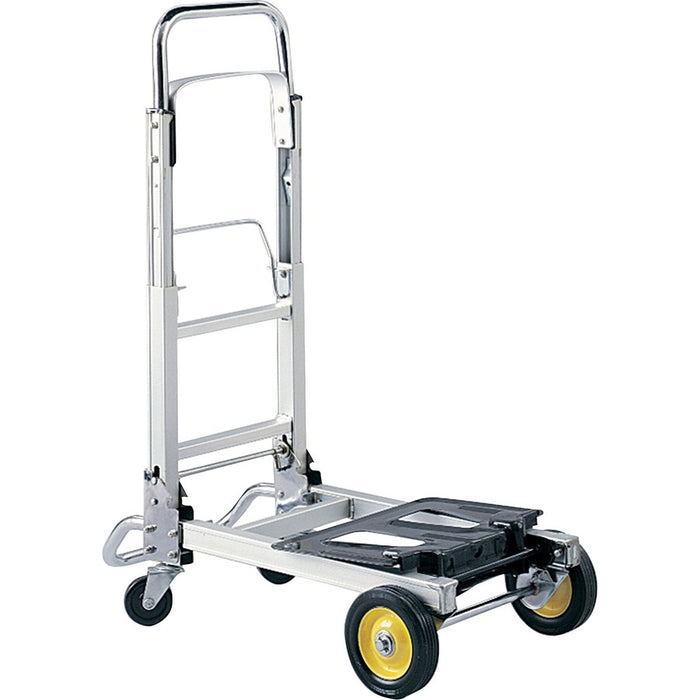 Safco® HideAway Convertible Hand Truck 400 Lb Capacity - 4 Casters - 6" , 3" Caster Size - Aluminum - X 15.5" Width X 43" Depth X 36" Height - Silver - 1 Each