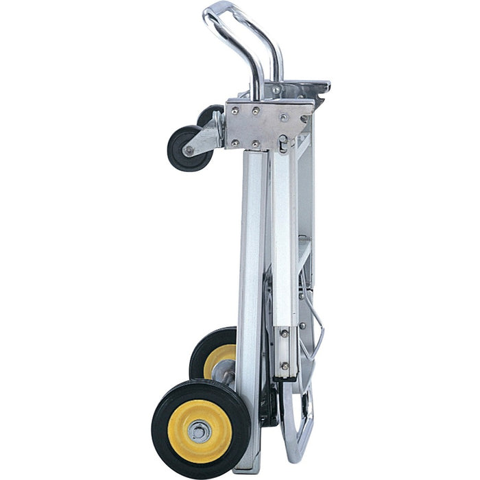 Safco® HideAway Convertible Hand Truck 400 Lb Capacity - 4 Casters - 6" , 3" Caster Size - Aluminum - X 15.5" Width X 43" Depth X 36" Height - Silver - 1 Each