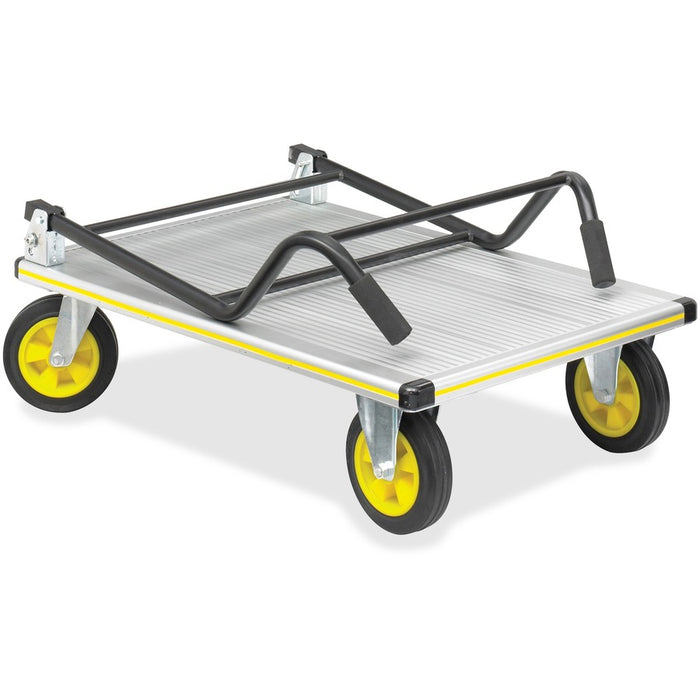 Safco® Stow-Away Platform Hand Truck Tubular Handle - 1000 Lb Capacity - 4 Casters - 7" Caster Size - Aluminum - X 24" Width X 39" Depth X 40" Height - Aluminum Frame - Silver - 1 Each