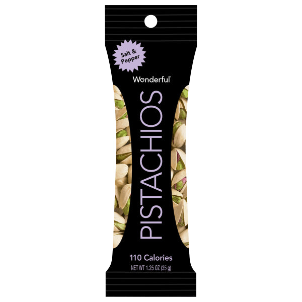 Wonderful Pistachios, Salt And Pepper, 1.25 Oz, Box Of 12