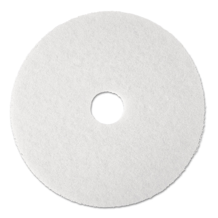 3M™ 4100 Super Polishing Floor Pads, 13" Diameter, White, Case Of 5