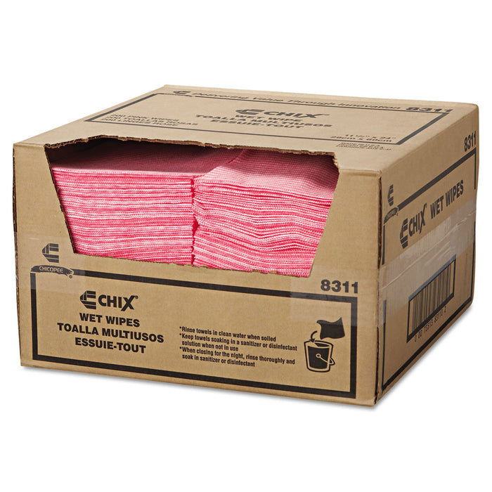 Chicopee® Chix® Wet Wipe - 11.5 X 24, White/Pink, 200/Carton