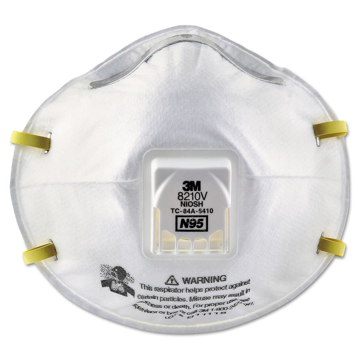 3M™Particulate Respirator 8210V, N95, Cool Flow Valve, Standard Size, 10/Box