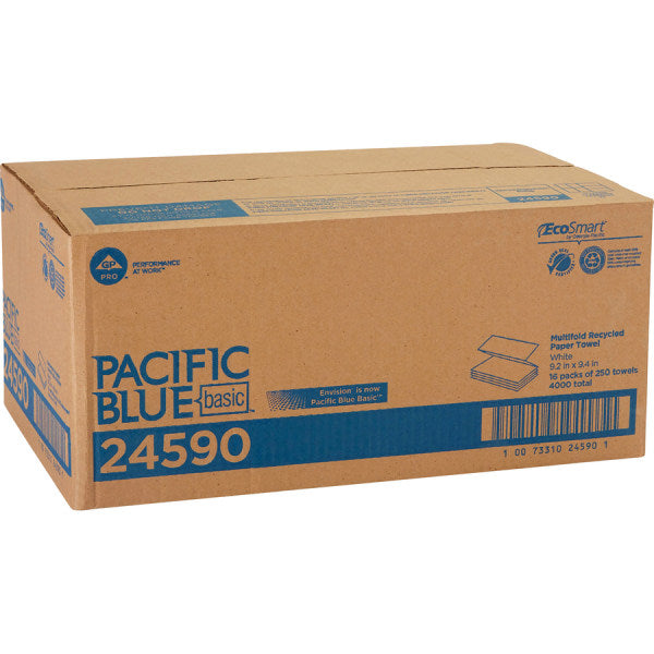 Pacific Blue Basic™ by GP PRO Multi-Fold 1-Ply Paper Towels, 250 Sheets Per Pack, Case Of 16 Packs