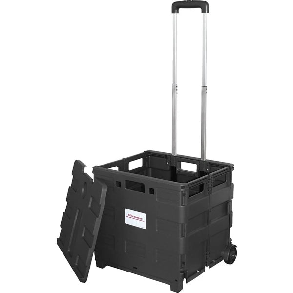 Stair Climber Utility Cart With Lid, 39-3/8”H x 18-7/8”W x 16-1/2”D, Black - Each