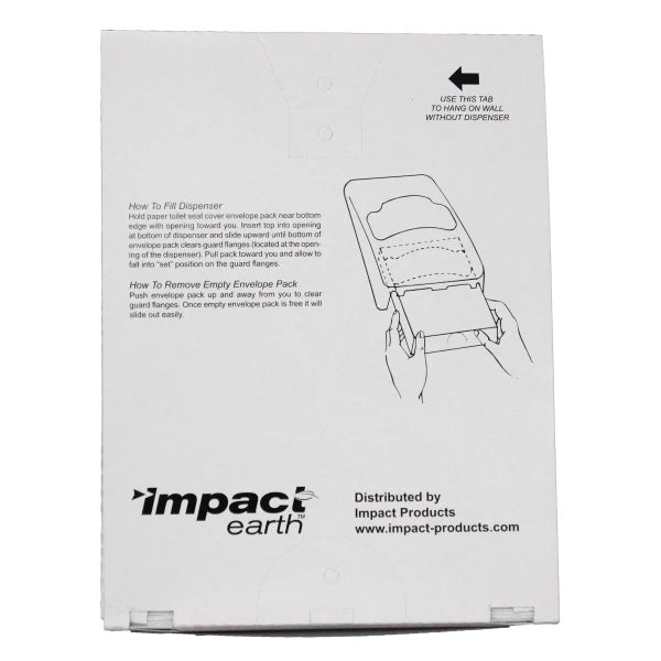 Impact™ Rest Assured™ Impact Earth Seat Covers 100% Recycled, White, 125 Covers Per Pack, Case Of 40 Packs