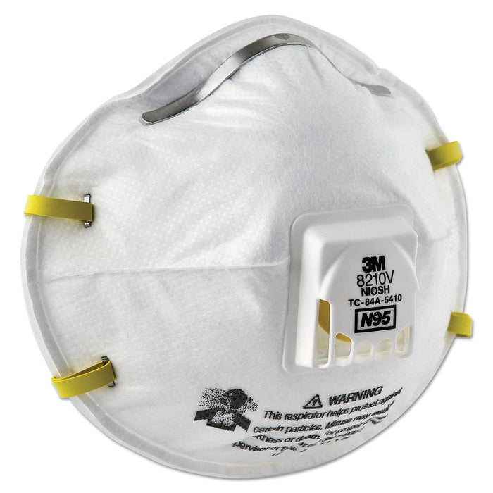 3M™Particulate Respirator 8210V, N95, Cool Flow Valve, Standard Size, 10/Box