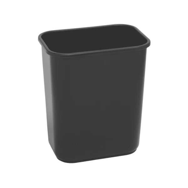 Highmark™ Rectangular Plastic Wastebasket, 6.5 Gallons, 15"H x 10"W x 14-1/4"D, Black