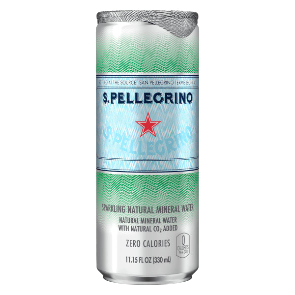 San Pellegrino Sparkling Natural Mineral Water, 11.15 Oz, Pack Of 8 Cans