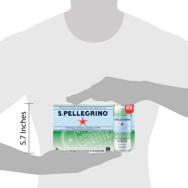 San Pellegrino Sparkling Natural Mineral Water, 11.15 Oz, Pack Of 8 Cans