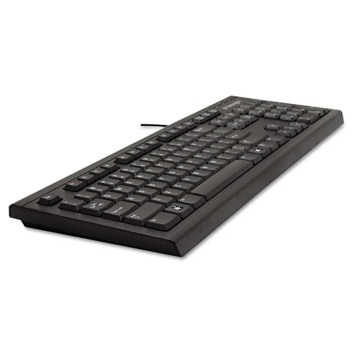 Kensington® Keyboard for Life Slim Spill-Safe Keyboard, 104 Keys, Black