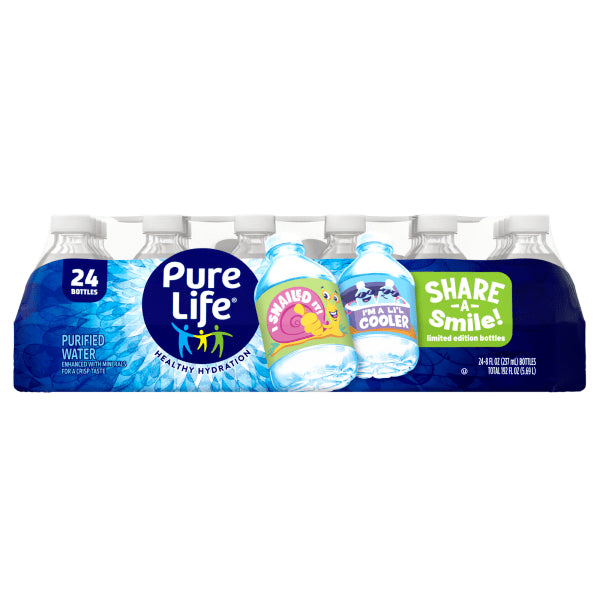 Pure Life Purified Water, 8 Oz, Case of 24 bottles