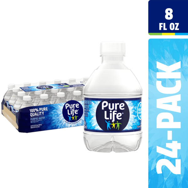 Pure Life Purified Water, 8 Oz, Case of 24 bottles