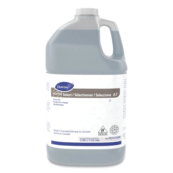 Diversey Suma Select A7 Rinse Aids, 1 Gallon, Pack Of 4 Jugs