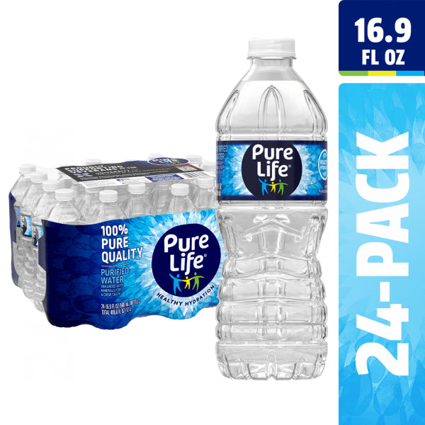 Pure Life Purified Water, 16.9 Oz, Case of 24 Bottles