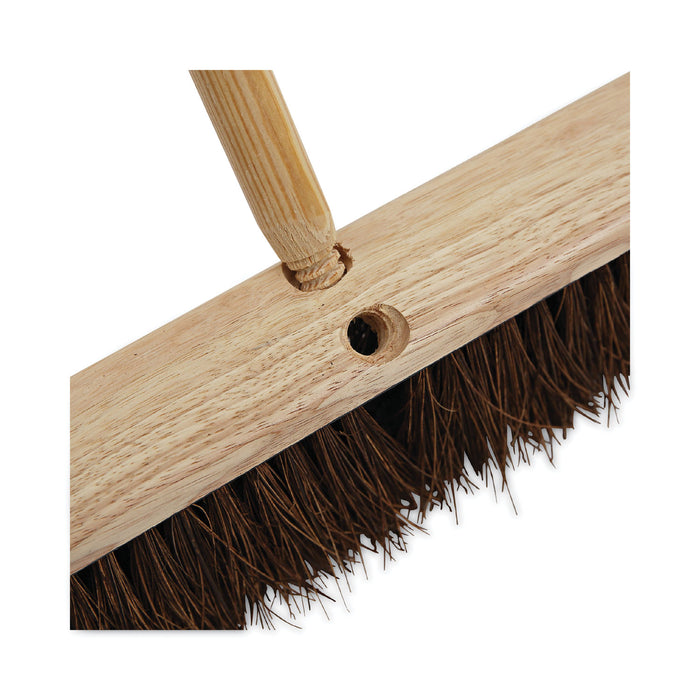 Heavy-Duty Threaded End Lacquered Hardwood Broom Handle, 1.13" Dia X 60", Natural