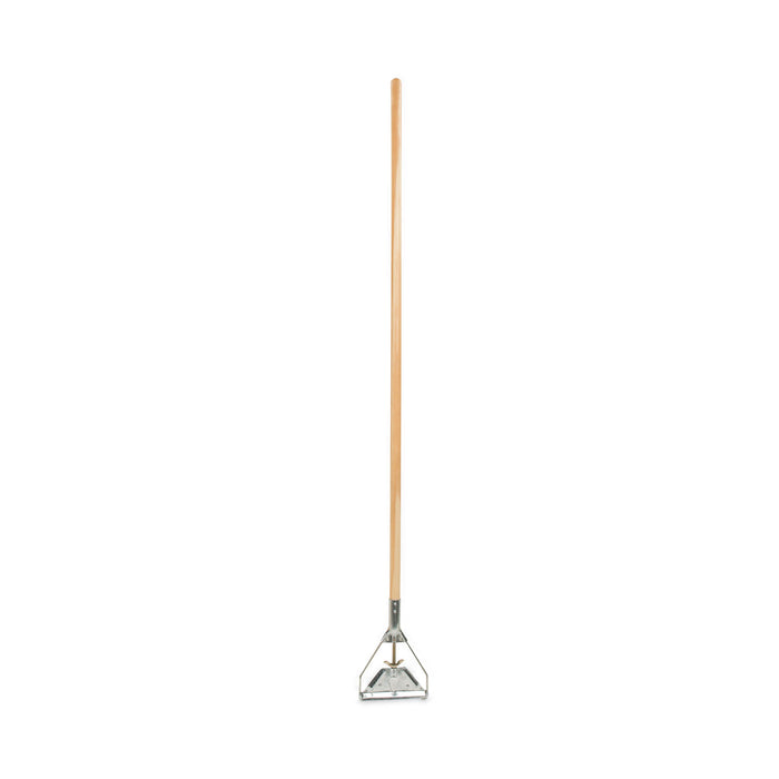 Quick Change Metal Head Mop Handle for No. 20 and Up Heads, 62" Wood Handle