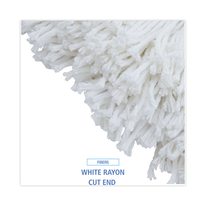 Boardwalk® Cut-End Wet Mop Head, Rayon, No. 32, White, 12/Carton