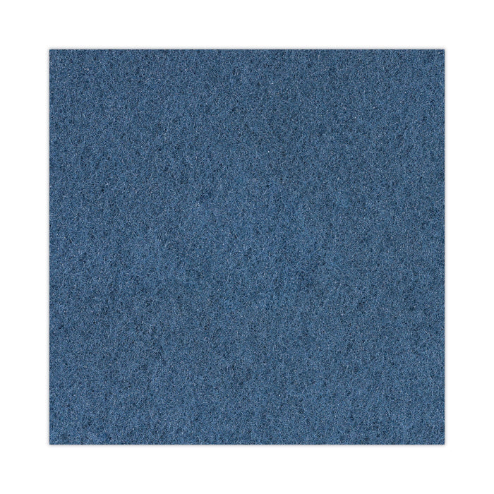 Boardwalk® Scrubbing Floor Pads, 17" Diameter, Blue, 5/Carton