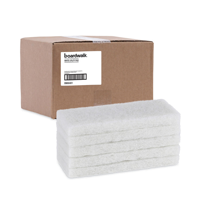 Light Duty Scour Pad, 4.63  x 10, White, 20/Carton