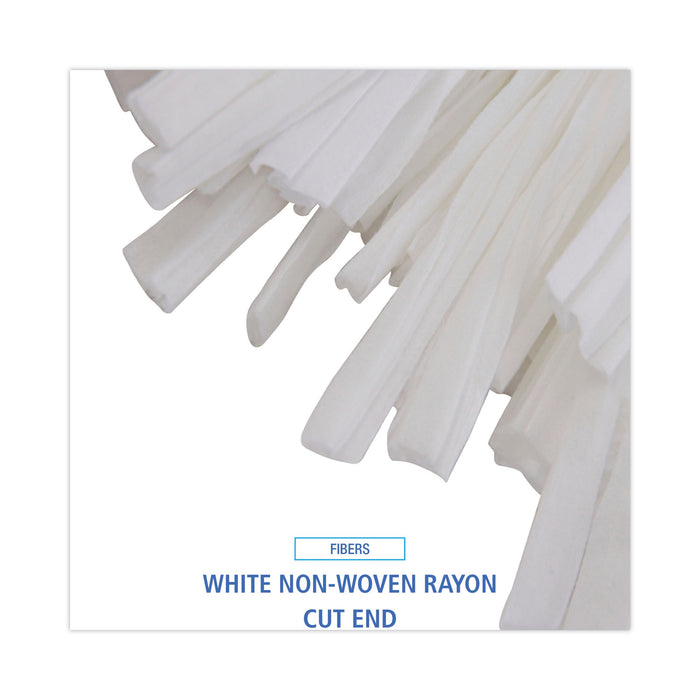 Boardwalk® Nonwoven Cut End Edge Mop, Rayon/Polyester, #24, White, 12/Carton