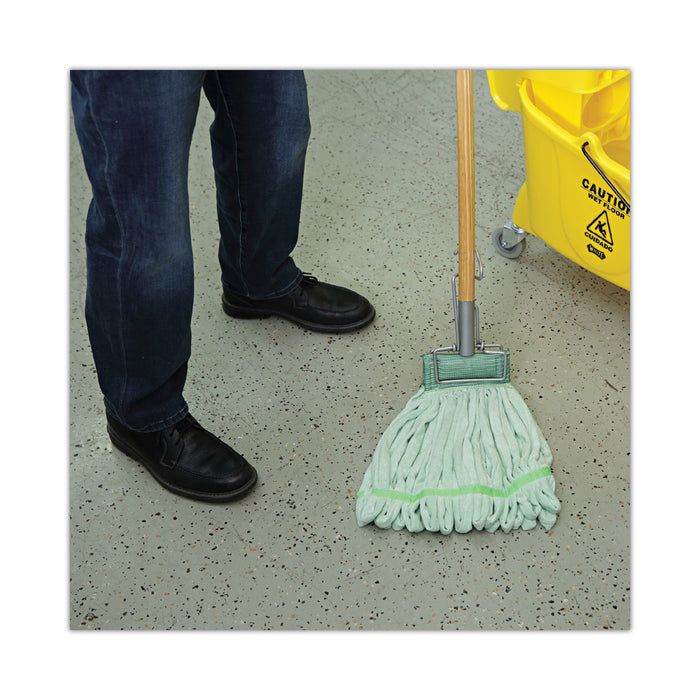 Boardwalk® Microfiber Looped-End Wet Mop Head, Medium, Green