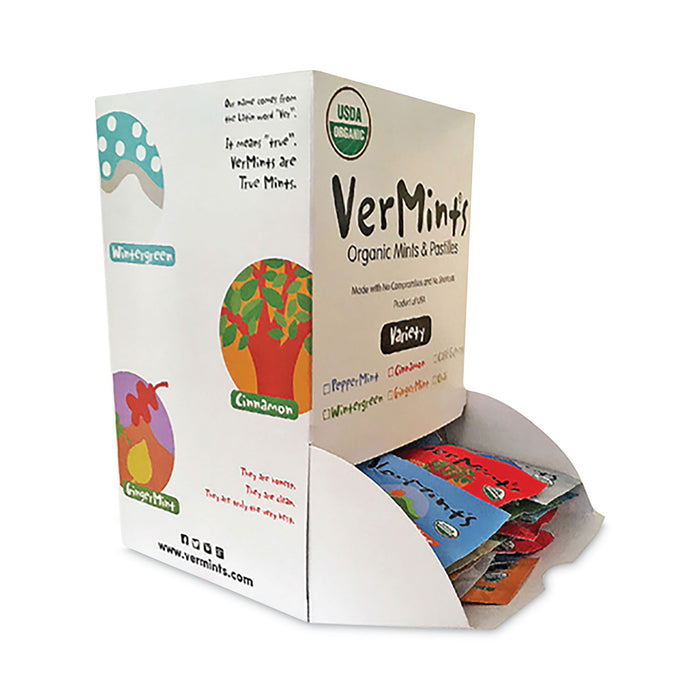 VerMints® VerMints Organic Mints/Pastilles, Assorted Flavors, 2 Mints/0.7 oz Individually Wrapped, 120/Box