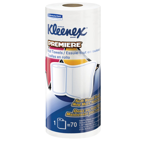 Kleenex® Premier 1-Ply Paper Towels , Perforated, 70 Sheets Per Roll, Pack of 24 Rolls