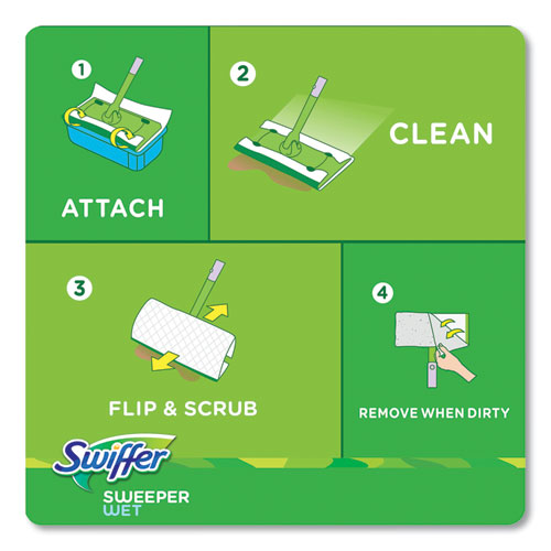 Swiffer® Sweeper TRAP + LOCK Wet Mop Cloth, 8 x 10, White, Open Window Scent, 38/Pack