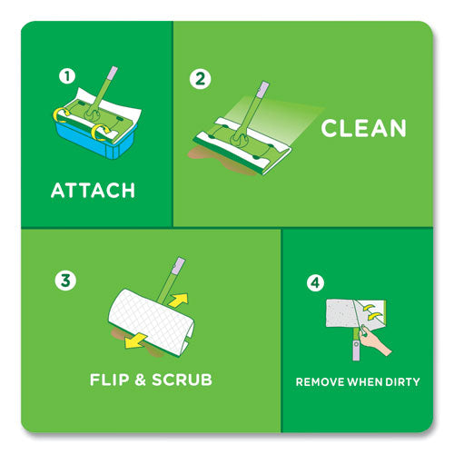 Swiffer® Sweeper TRAP + LOCK Wet Mop Cloth, 8 x 10, White, Open Window Scent, 38/Pack