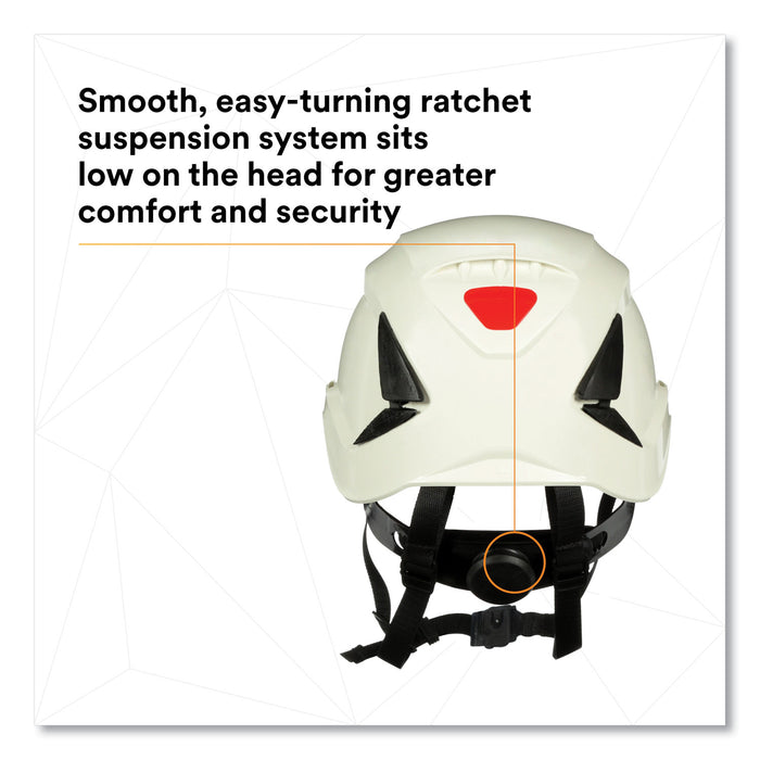 3M™SecureFit X5000 Series Safety Helmet, 6-Point Pressure Diffusion Ratchet Suspension, White