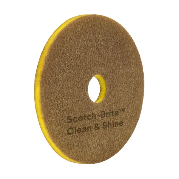 Scotch-Brite™ Clean & Shine Floor Pads, 16", Yellow/Gold, Case Of 5