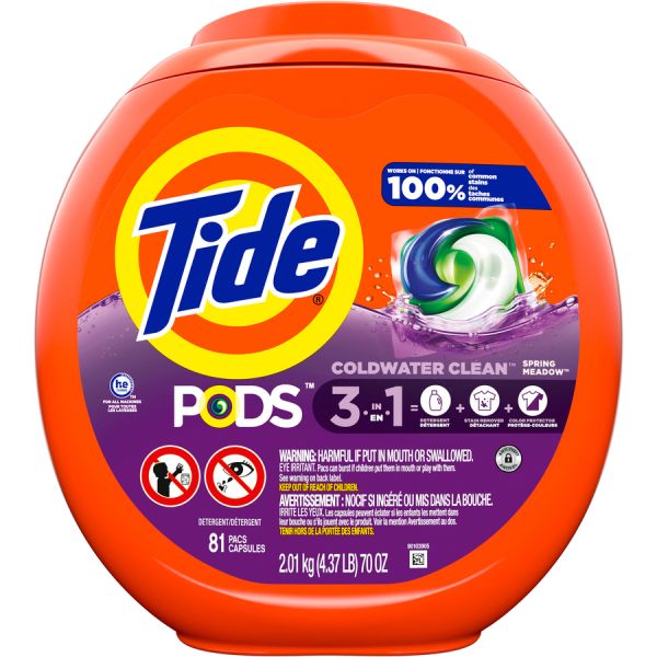 Tide PODS Laundry Detergent Pod - Spring Meadow Scent - 81 / Pack - 4 / Carton