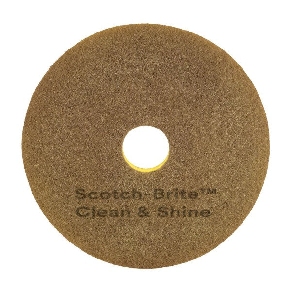 Scotch-Brite™ Clean & Shine Floor Pads, 16", Yellow/Gold, Case Of 5