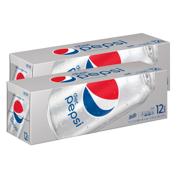 Pepsi Diet Pepsi Cola Canned Soda Diet - Soda, Cola Flavor - 12 Fl Oz - Can - 24 / Carton