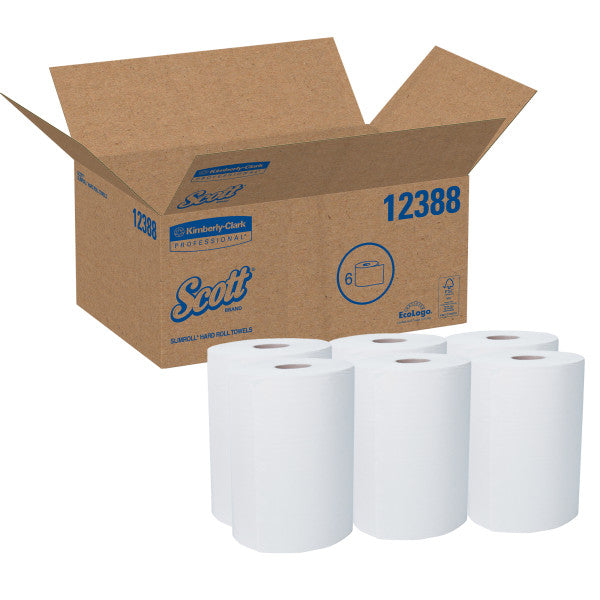 Scott® Slimroll™ 1-Ply Paper Towels, 70% Recycled, Pack Of 6 Rolls