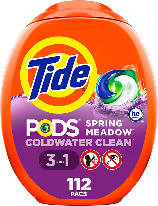 Tide PODS Liquid Laundry Detergent Pacs Spring Meadow Scent 112 Count